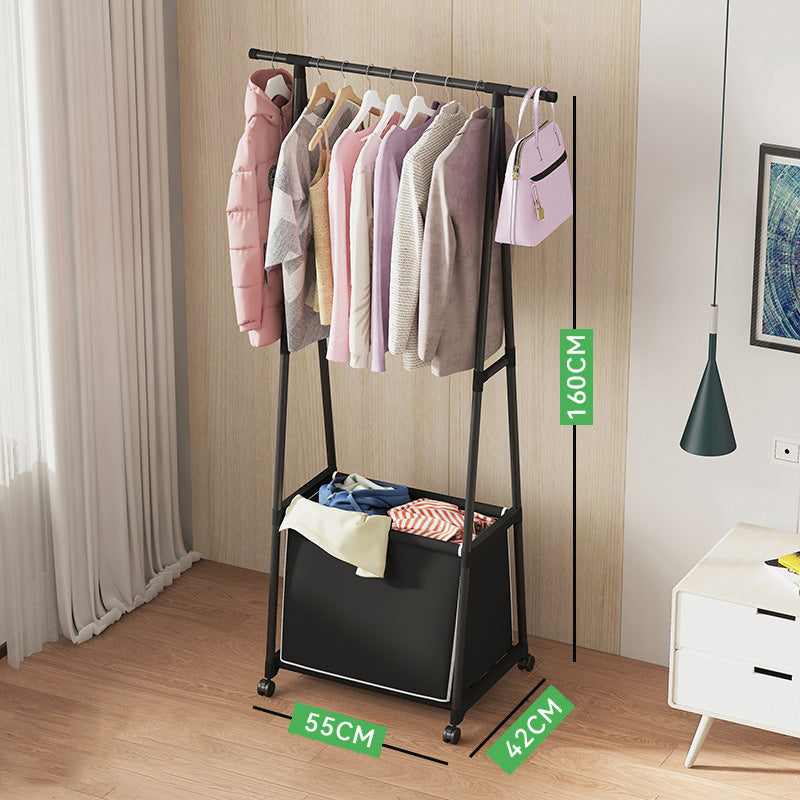 حامل ملابس بعجلات ، رف تخزين ملابس ، منظم أحذية ، خزانة أزياء Multifunctional coat rack