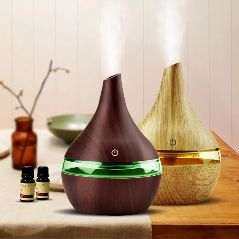 معطر جو بالزيت طبيعي محمول للسيارة مكتب غرفة نوم قابل للشحن USB مع ضوء ملون